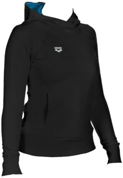 Arena Sweat à Capuche Femme W Gym Hoodie Black -Natation Équipement Magasin 000944 500 w gym hoodie 001 fl s