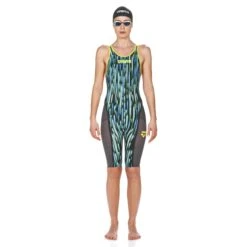 Combinaison De Natation Femme Arena Carbon Ultra Edition 2018 Dos Ouvert Blue Drops Fluo/ Yellow -Natation Équipement Magasin 001660765 006 2 1