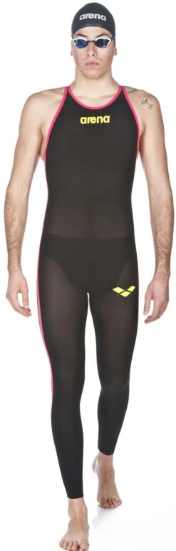 Combinaison De Natation Eau Libre Homme Arena Powerskin R-Evo+ Open Water Dos Fermé Black / Fluo Yellow