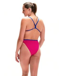 Maillot De Bain 1 Pièce SPEEDO Solid Vback Swimsuit - Pink -Natation Équipement Magasin 678306435 max2