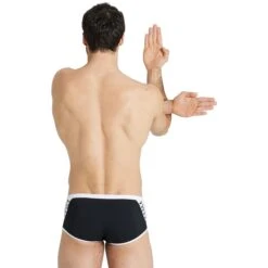 Maillot De Bain Arena Homme Arena ICONS Black White -Natation Équipement Magasin arena icons solid swim low waist short black white 6 1251074