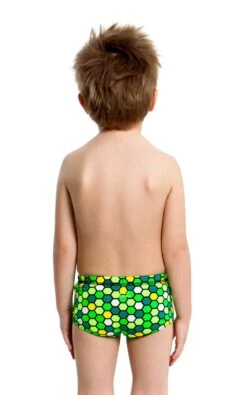 Maillot De Bain Funky Trunks Enfant Garçon Golden Honeycomb Vert -Natation Équipement Magasin fb01t golden honeycomb 00 9