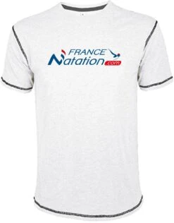 Tee Shirt Natation France Natation Mustang Blanc