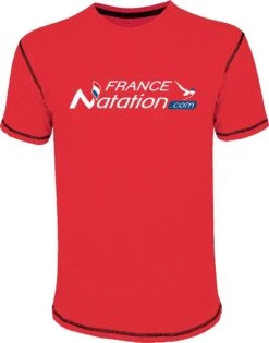 Tee Shirt Natation France Natation Mustang Rouge