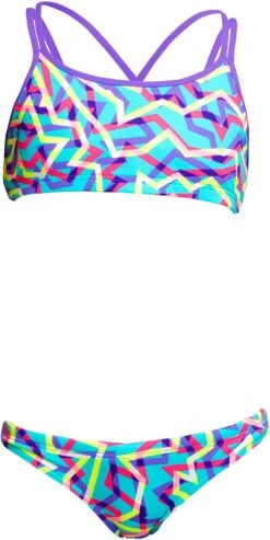 Maillot De Bain Funkita 2 Pièces Fille Mint Strips Violet -Natation Équipement Magasin funkita criss cross zweiteiliger bikini m dchen mint strips1920x1920