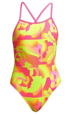 Maillot De Bain Funkita Fille Tie Me Tight - Pinged Pink -Natation Équipement Magasin pinged pink girls3