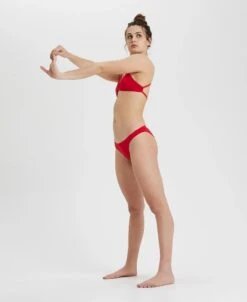 Haut Maillot De Bain Femme Arena Team Uni Rouge -Natation Équipement Magasin rouge entier