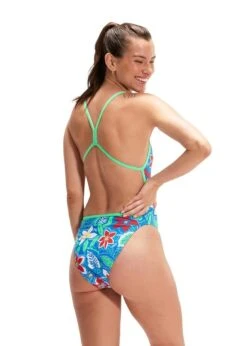Maillot De Bain 1 Pièce SPEEDO Allover Digital Vback Swimsuit - Retro Floral -Natation Équipement Magasin sp3 3